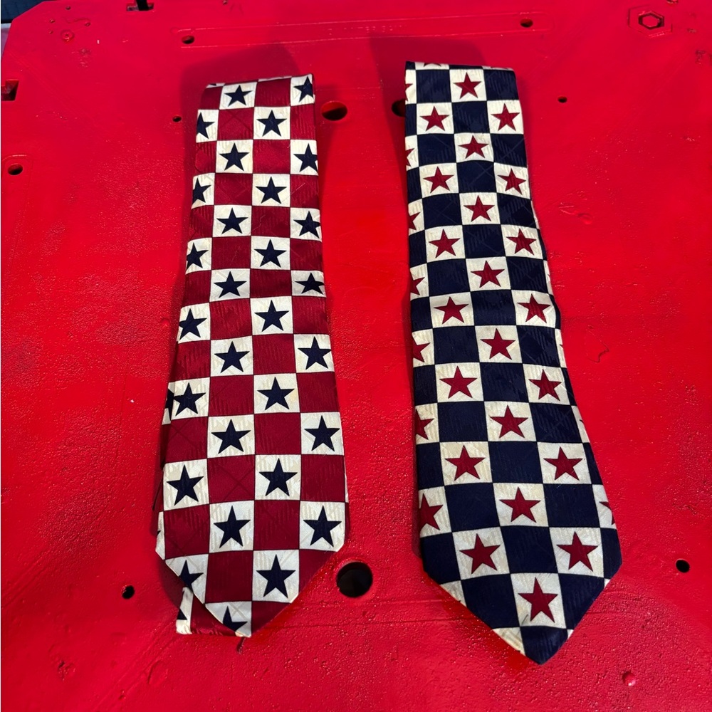 Structure Patriotic Star Checkered Ties July 4th